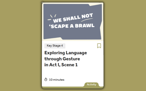 An activity card from Teach Shakespeare